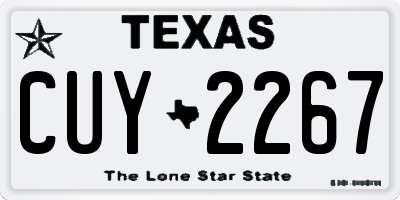 TX license plate CUY2267