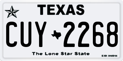 TX license plate CUY2268