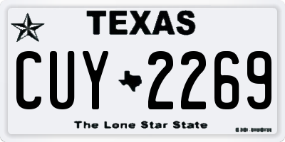 TX license plate CUY2269