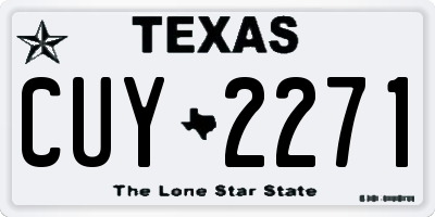 TX license plate CUY2271