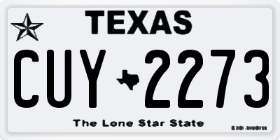 TX license plate CUY2273