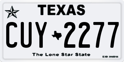 TX license plate CUY2277