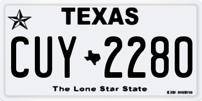 TX license plate CUY2280