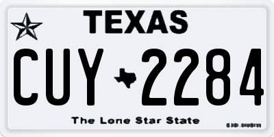 TX license plate CUY2284