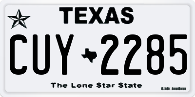 TX license plate CUY2285