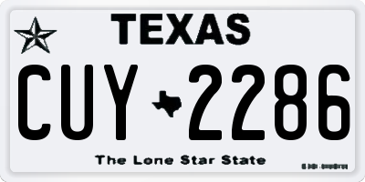 TX license plate CUY2286