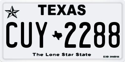 TX license plate CUY2288