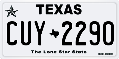TX license plate CUY2290