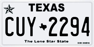 TX license plate CUY2294