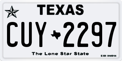 TX license plate CUY2297