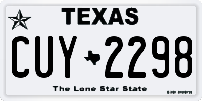 TX license plate CUY2298