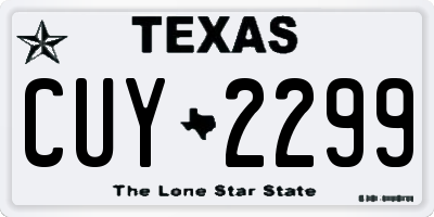 TX license plate CUY2299
