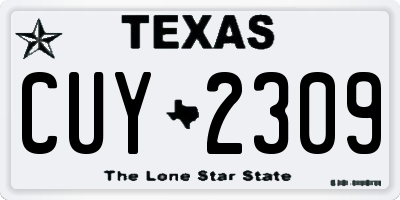 TX license plate CUY2309