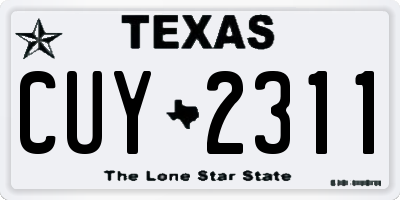 TX license plate CUY2311