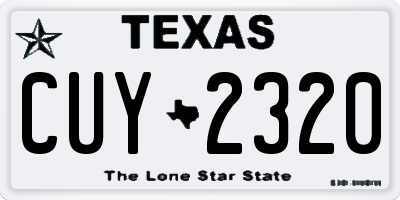 TX license plate CUY2320