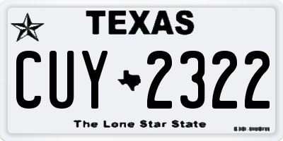 TX license plate CUY2322