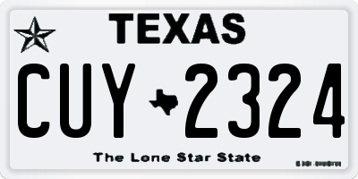 TX license plate CUY2324