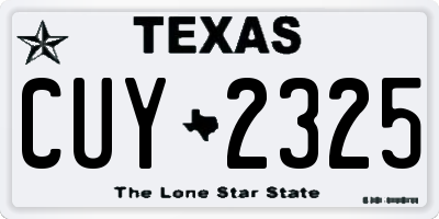 TX license plate CUY2325