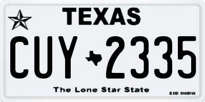 TX license plate CUY2335