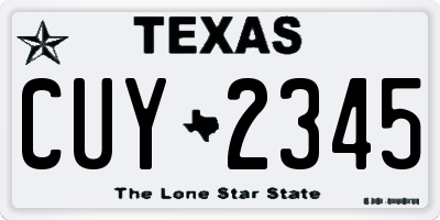 TX license plate CUY2345