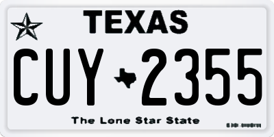 TX license plate CUY2355