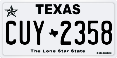 TX license plate CUY2358