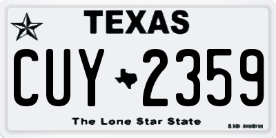 TX license plate CUY2359