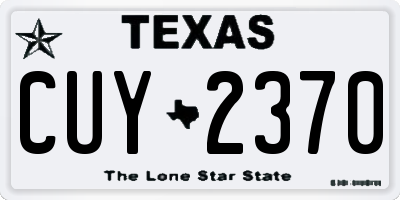 TX license plate CUY2370