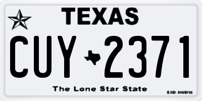 TX license plate CUY2371