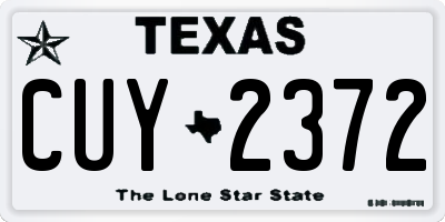 TX license plate CUY2372
