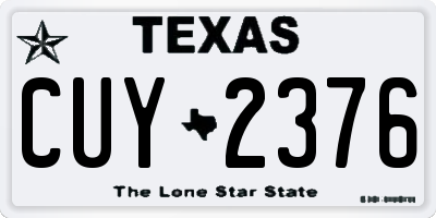 TX license plate CUY2376