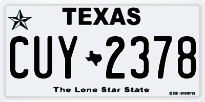 TX license plate CUY2378