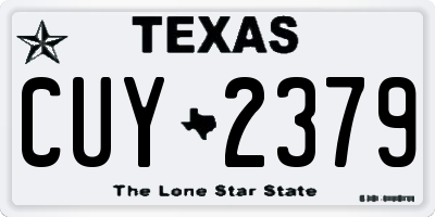 TX license plate CUY2379