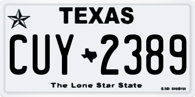 TX license plate CUY2389