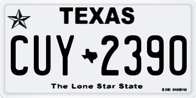 TX license plate CUY2390