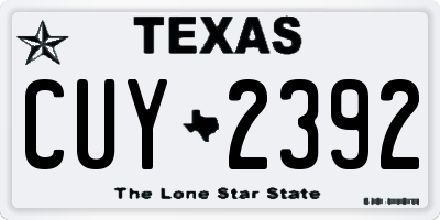 TX license plate CUY2392