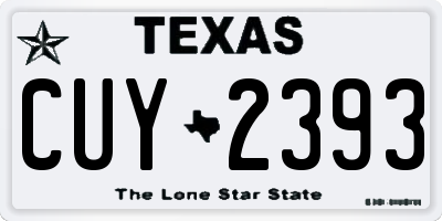 TX license plate CUY2393