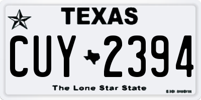 TX license plate CUY2394