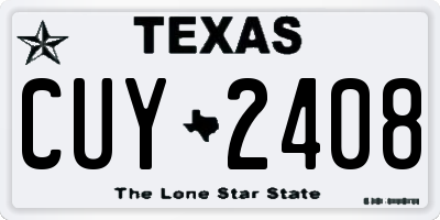 TX license plate CUY2408
