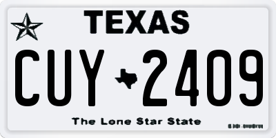 TX license plate CUY2409