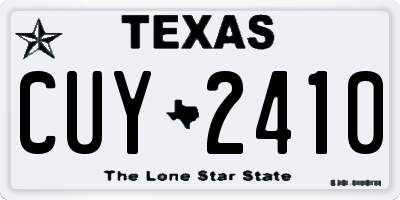 TX license plate CUY2410