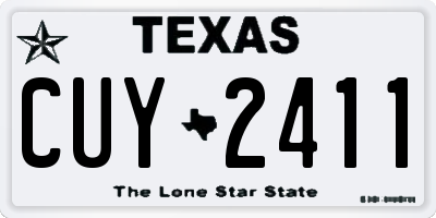 TX license plate CUY2411