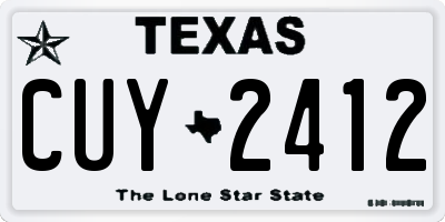 TX license plate CUY2412