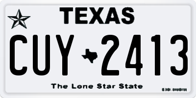 TX license plate CUY2413