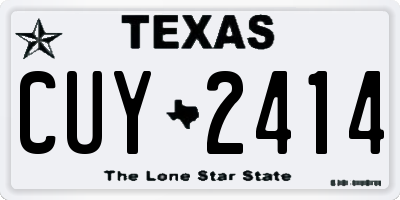 TX license plate CUY2414