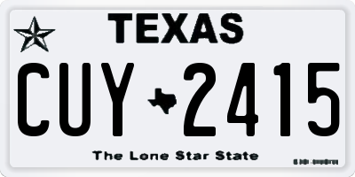 TX license plate CUY2415