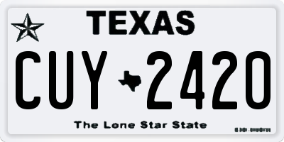 TX license plate CUY2420