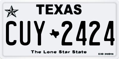 TX license plate CUY2424