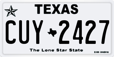 TX license plate CUY2427