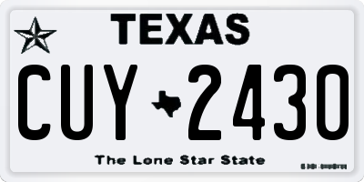 TX license plate CUY2430
